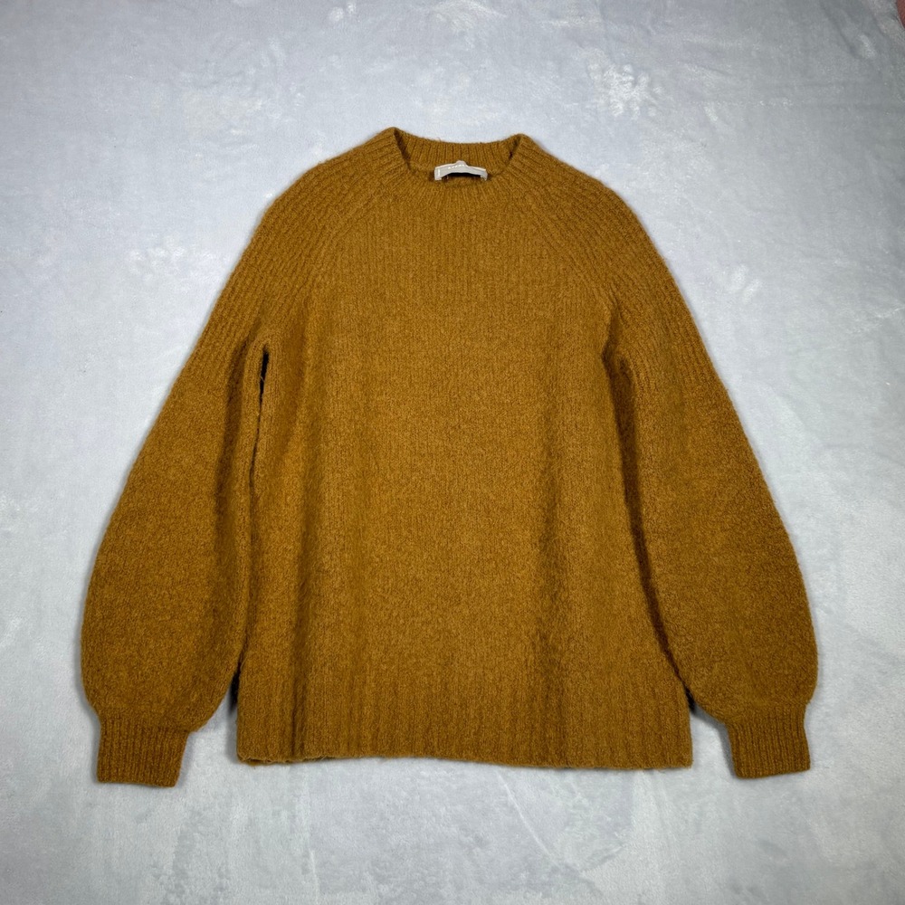 Everlane Alpaca Merino Wool Blend Crewneck Sweater Mustard Yellow XS Raglan